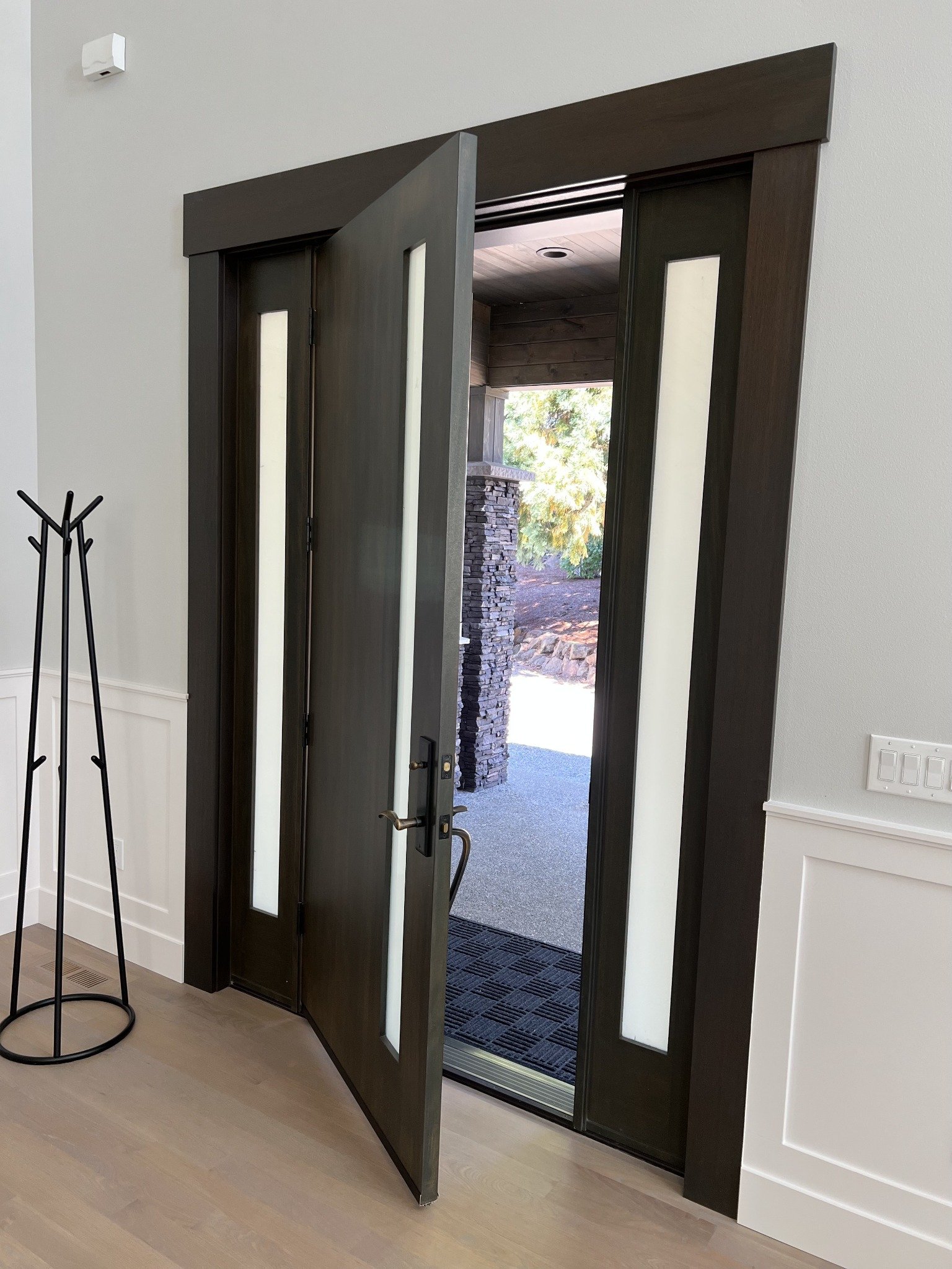 Custom front entry door and trim